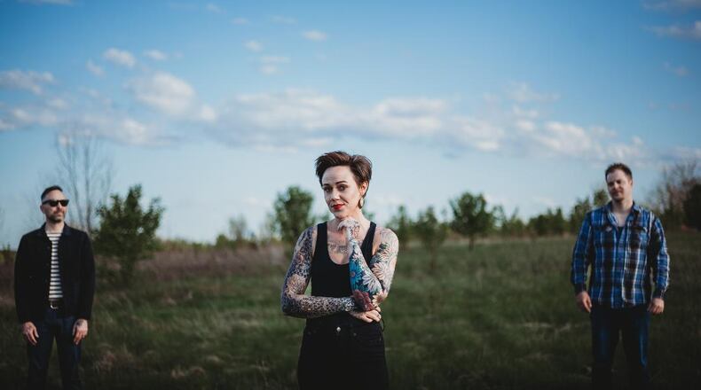 All Hallowed, (left to right) Ricky and Lacey Terrell with Chris Cox, is releasing its full-length debut, “Give Me Mercy” (Poptek Records), at Yellow Cab Tavern in Dayton on Friday, Nov. 4. CONTRIBUTED