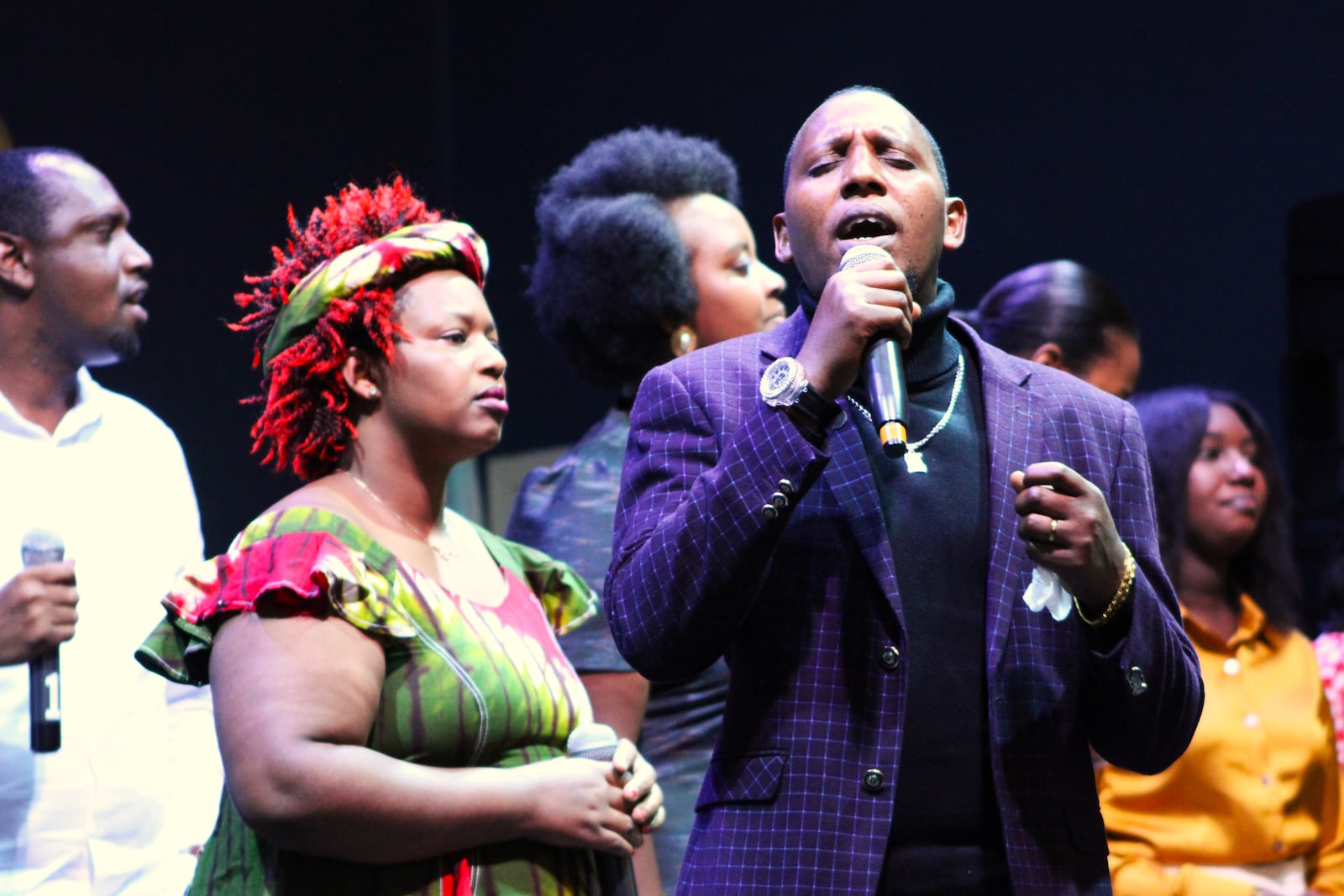 The worship team at Penuel Church of the Nazarene leads a packed congregation in music and dance on Sunday, July 20. STAFF/SYDNEY DAWES