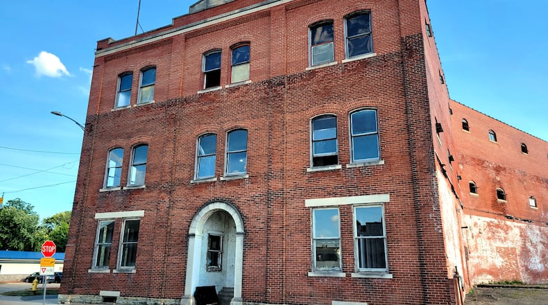 The Eavey Exchange building located off of Detroit Street in downtown Xenia. Built in 1908, the former grocery store warehouse has been vacant for many years. LONDON BISHOP/STAFF