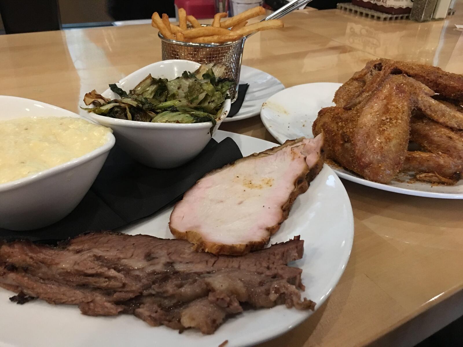 Rivertown Brewery and Barrel House in Monroe feature a pick-your-own-meat plate (two meats for $17 or three for $20). The brisket and the turkey breast were savory, succulent and fork tender. CONTRIBUTED/ALEXIS LARSEN