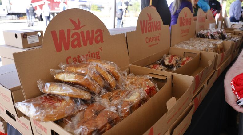Wawa hosted a groundbreaking event to officially launch construction of its first store in Ohio at 5308 Fields Ertel Road in Deerfield Township Thursday, June 6, 2024. NICK GRAHAM/STAFF