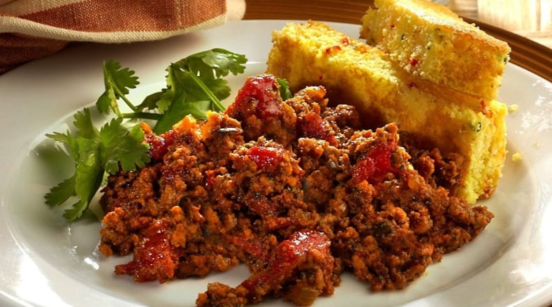 Cornbread sticks replace buns to accompany the sloppy Joes, but you can use toasted hamburger buns instead. (Chicago Tribune/TNS)