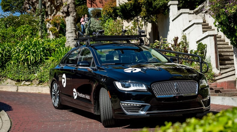 A California startup, Phantom Auto, is introducing driverless vehicles to San Francisco, San Jose, Sacramento and Mountain View, Calif. The drivers of these vehicles operate them remotely from Phantom’s office in Mountain View, sometimes more than 100 miles away. The concept would assist autonomous vehicles in situations where the autonomous technology might struggle to navigate, such as road construction. (Karl Nielsen/Phantom Auto/TNS)