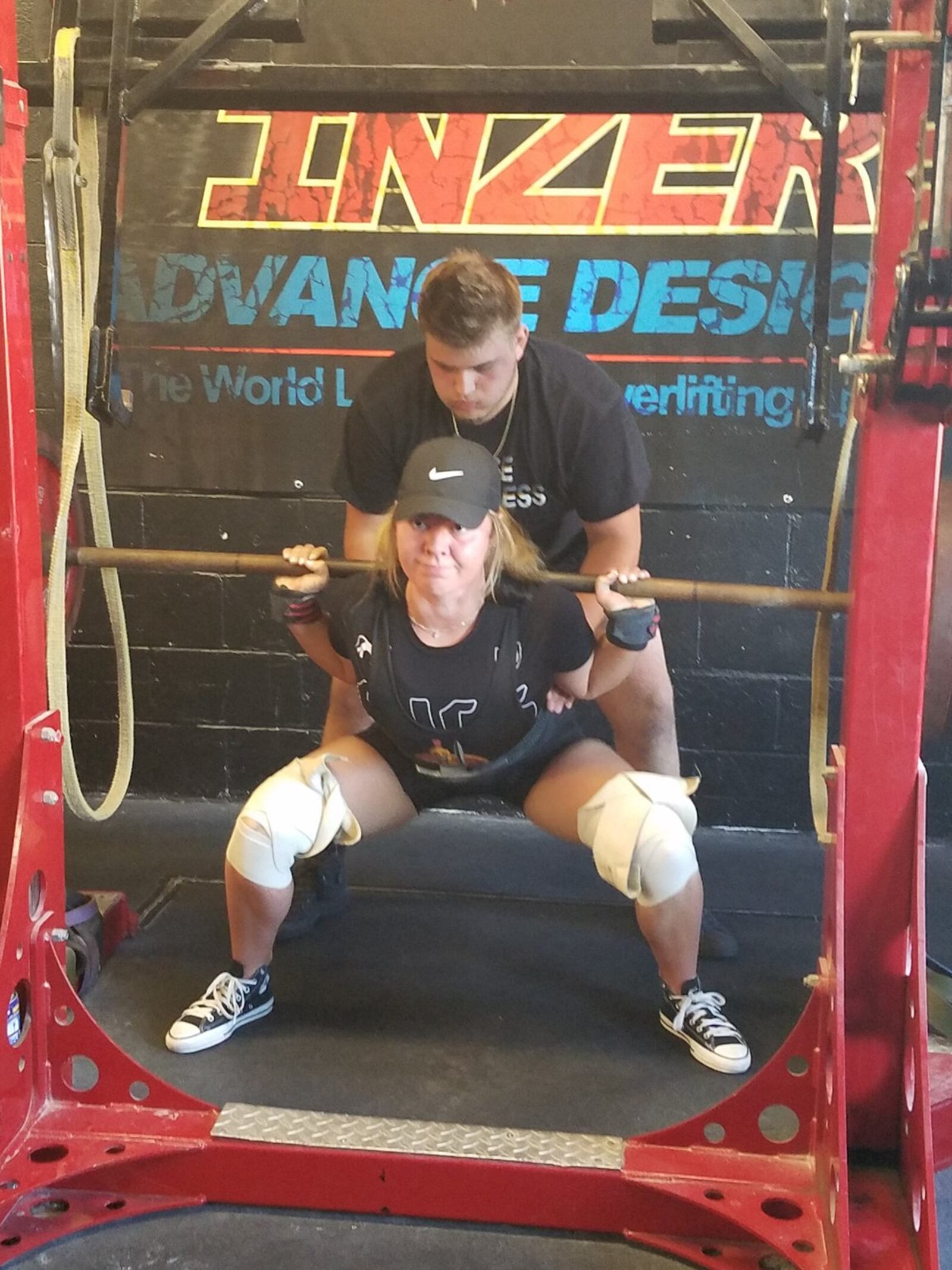 Kelsi Hoops squats 400 pounds at Larry Pacifico’s Gym on Wednesday May 23, 2018. Before her session was over she’d squat 500. CONTRIBUTED