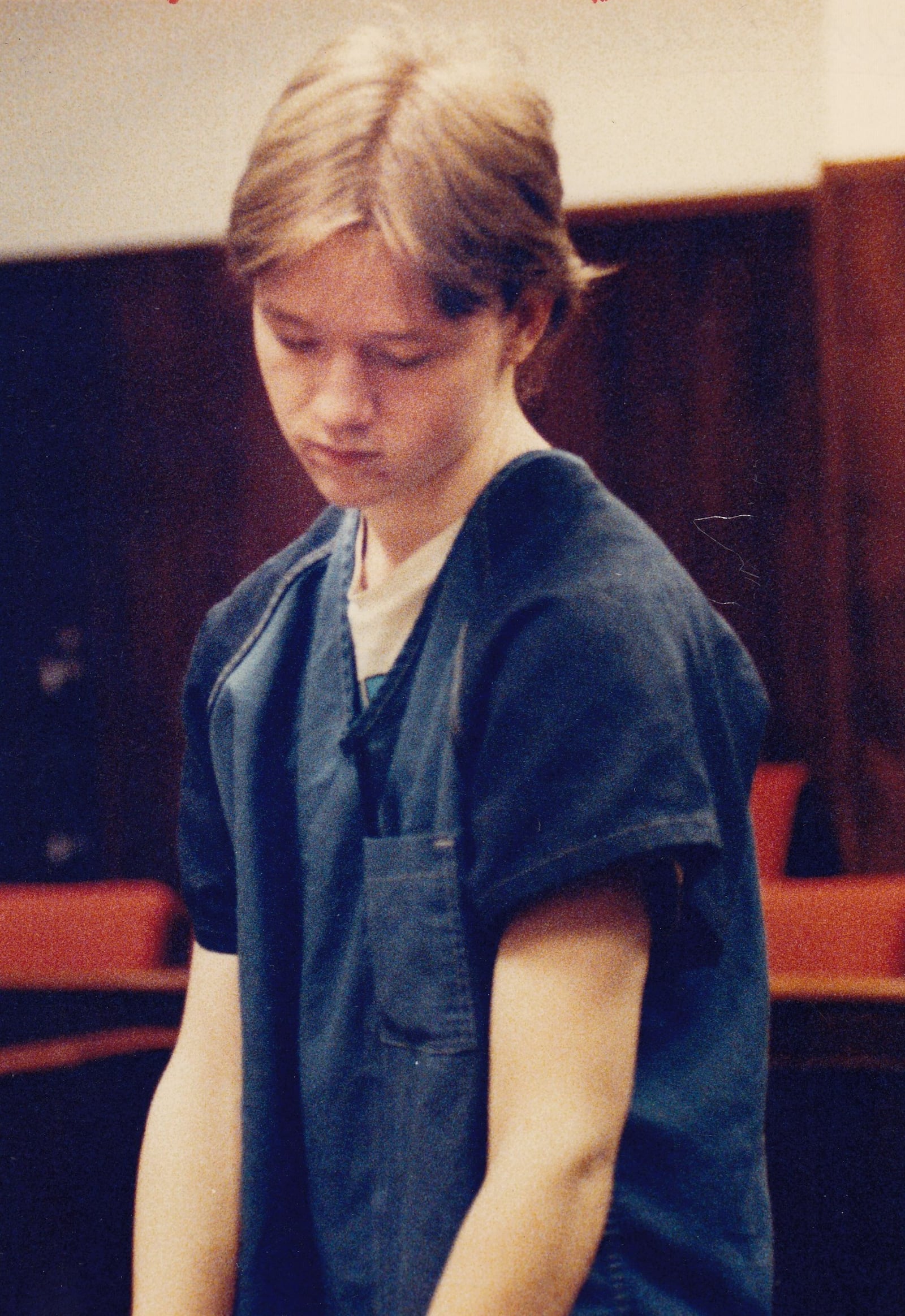 David E. Clark, then 16, hangs his head after being sentenced to life in prison for the murder of Amanda Simpson. He was 15 at the time of the 1991 murder. Simpson was 12.