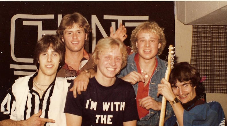 The members of Elias' college band Chantz are, left to right, Jack Paskell (guitar), Kevin Haas (bass), Brian Roach (drums), Brian Elias (keys), Brett Perkinson (guitar). CONTRIBUTED