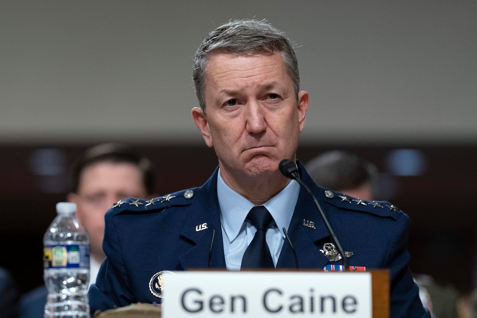 Chairman of the Joint Chiefs of Staff General Dan Caine testifies before Senate Armed Services Committee hearing on Capitol Hill in Washington, Wednesday, June 18, 2025. (AP Photo/Jose Luis Magana)