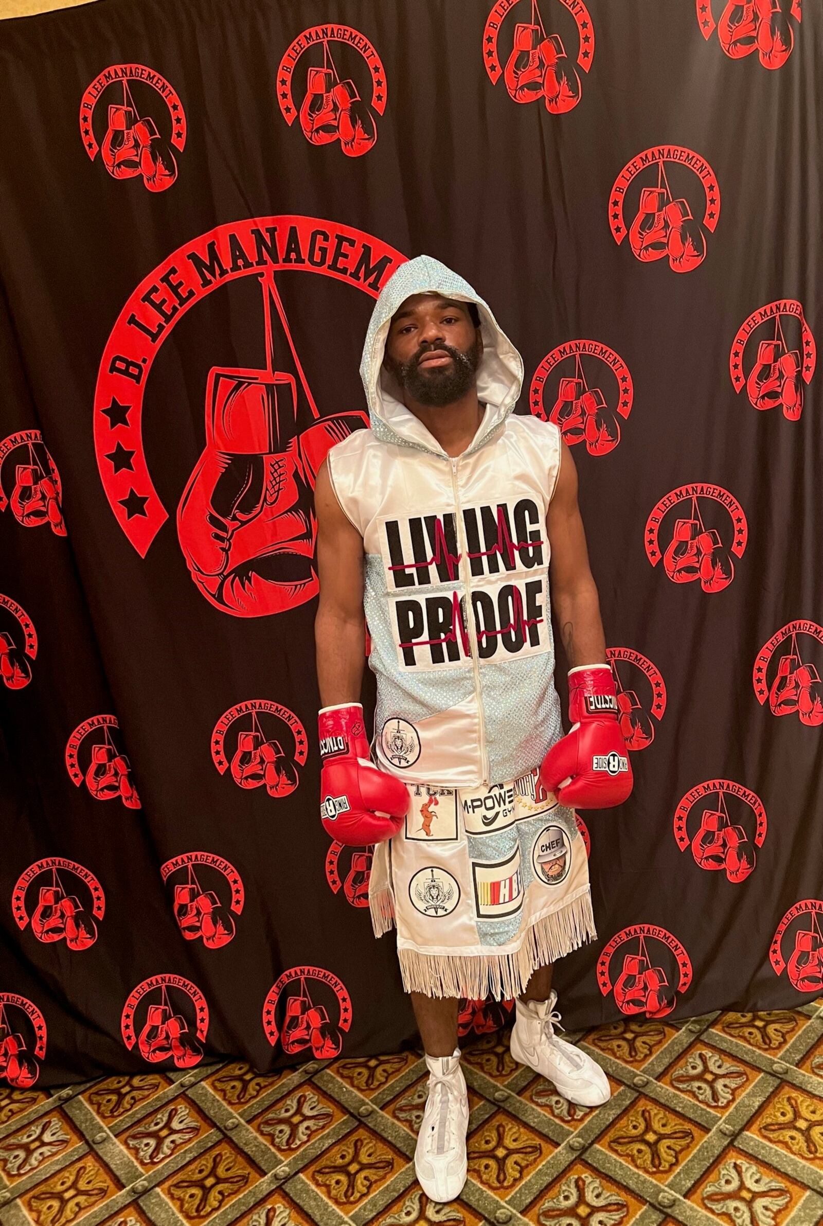 Jeff Camp in his “Living Proof” fight outfit. CONTRIBUTED