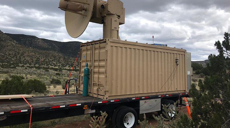 The Air Force Research Laboratory’s Tactical High-power Operational Responder (THOR), a counter-swarm electromagnetic weapon, was developed for airbase defense. THOR is essentially a high-powered electromagnetic source created to specifically defeat drones. Although there are other drone defensive systems available, THOR looks to extend the engagement range to effect and decrease the engagement time over these other deterrent devices. (Courtesy photo/AFRL Directed Energy Directorate)