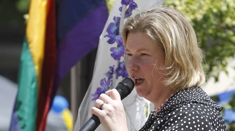 Dayton Mayor Nan Whaley at the annual gay pride festival. STAFF