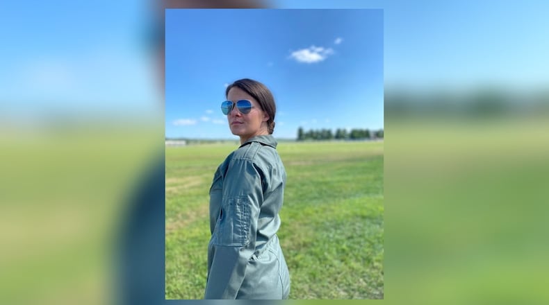 Maggie Lou Rader as The Pilot in the Human Race Theatre Company's production of George Brant's military drama "Grounded." CONTRIBUTED