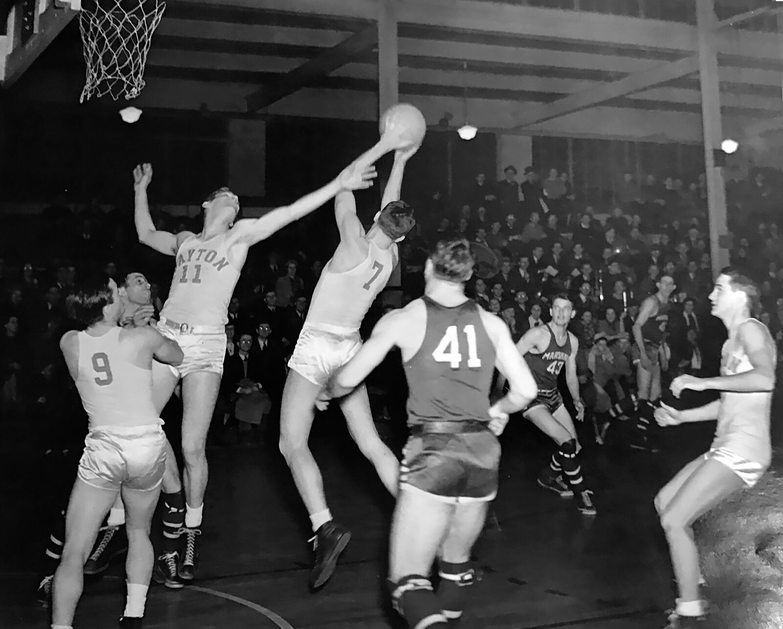 The University of Dayton basketball team began playing in the Montgomery County Fairgrounds Coliseum during the 1947-1948 season. MONTGOMERY COUNTY FAIR