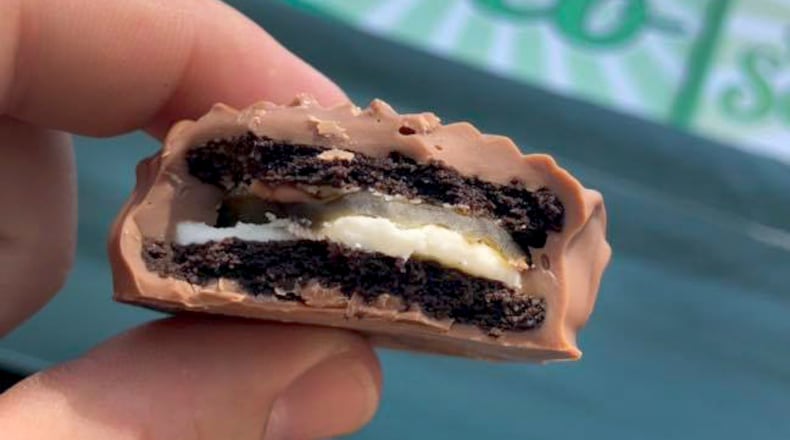 An Oreo pickle cookie is the latest creation from Grandpa Joe's Candy Shop. CONTRIBUTED PHOTO