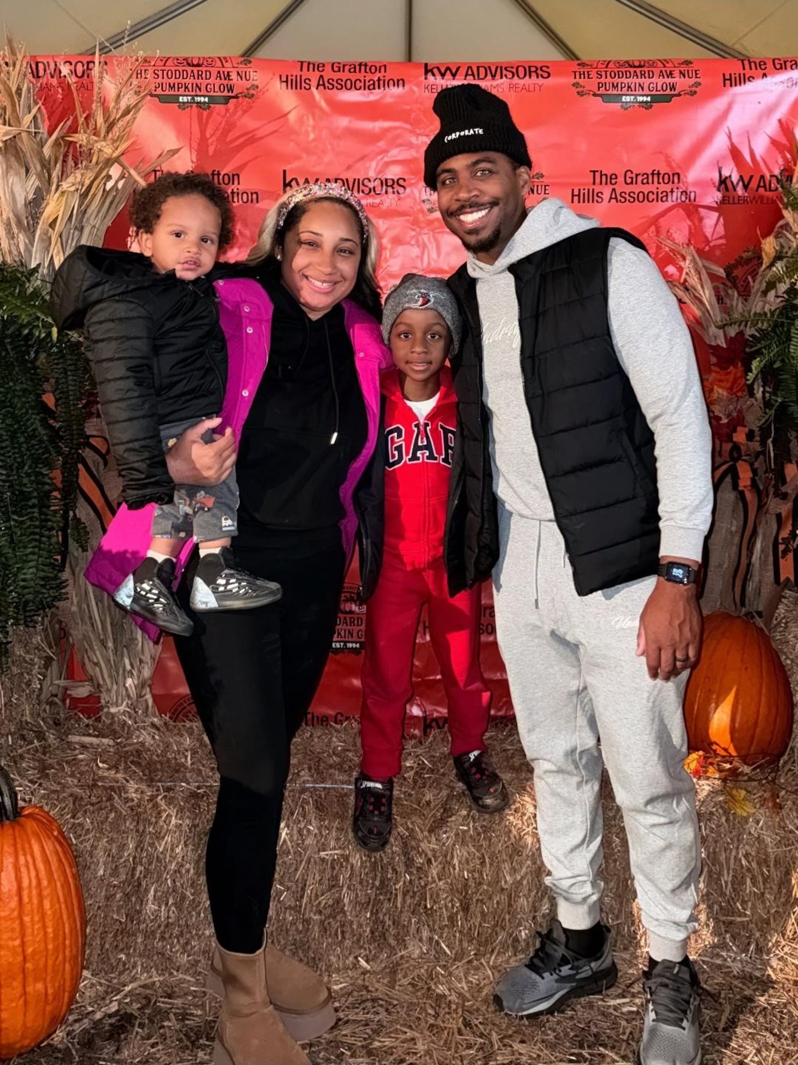 Left to right: Saint Freeman, Jordyn Freeman, Sevyn Freeman and Sean Freeman attend the Stoddard Avenue Pumpkin Glow. CONTRIBUTED