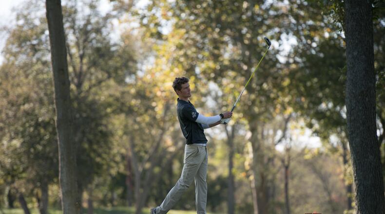 Wright State's Mikkel Mathiesen is one shot back after the first round of the Miami Valley Golf Association Metropolitan Championship at Country Club of the North. Joseph Craven/Wright State Athletics FILE PHOTO