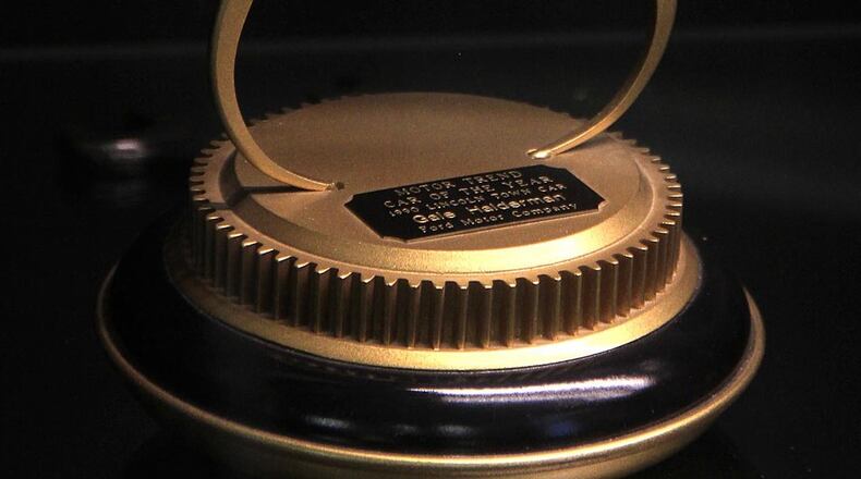 The Motor Trend Car of the Year Award for the 1990 Lincoln Town Car, for which Halderman led the design group. © 2017 Photograph by Skip Peterson