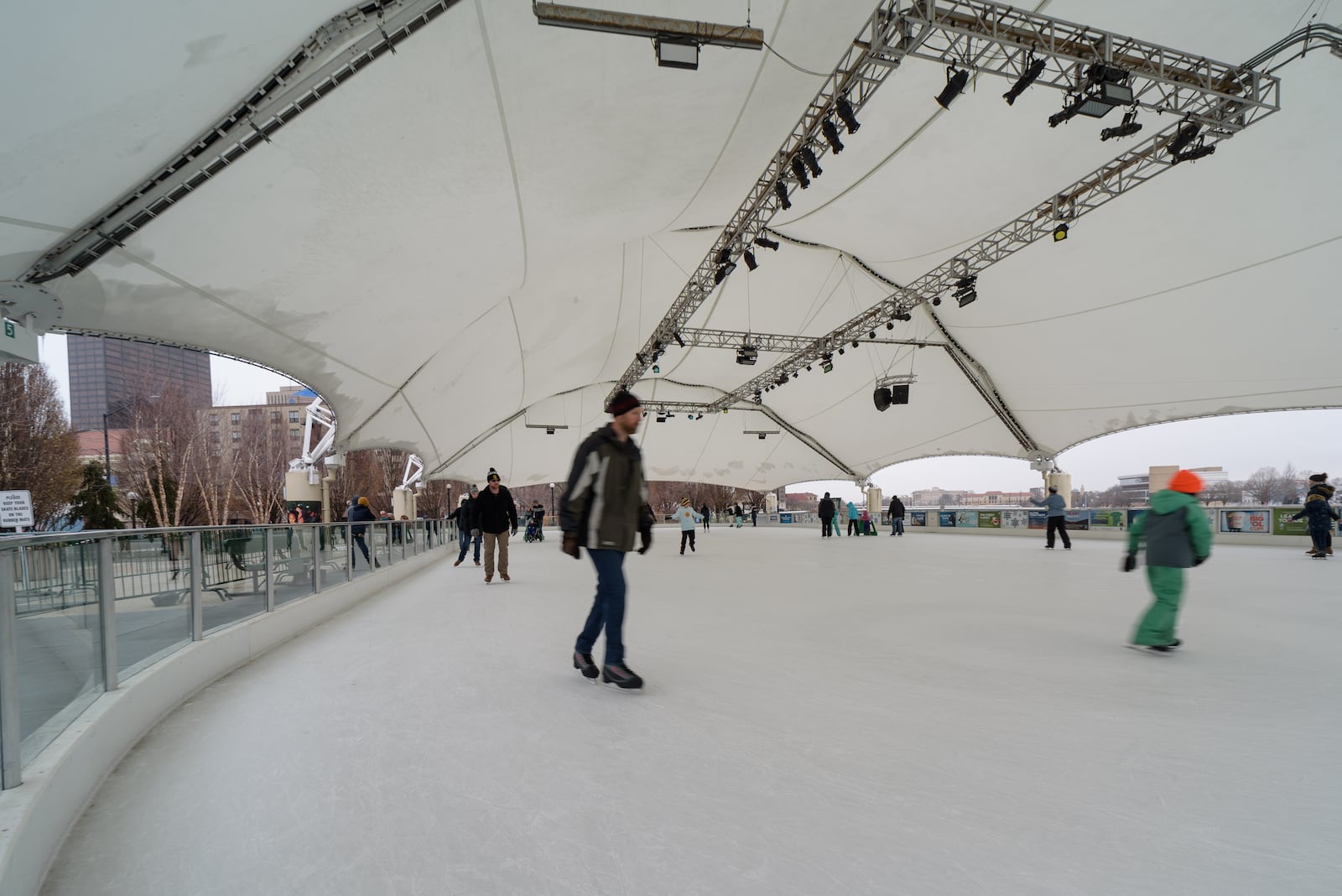 Five Rivers MetroParks hosted Family Skate Day at the MetroParks Ice Rink, located at RiverScape MetroPark in downtown Dayton on Sunday, Jan. 5, 2025. TOM GILLIAM / CONTRIBUTING PHOTOGRAPHER