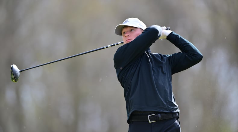 Wright State's Shane Ochs competes at the Wright State Invitational on Sunday, April 13 at Heatherwoode Golf Club in Springboro. Joe Craven/CONTRIBUTED