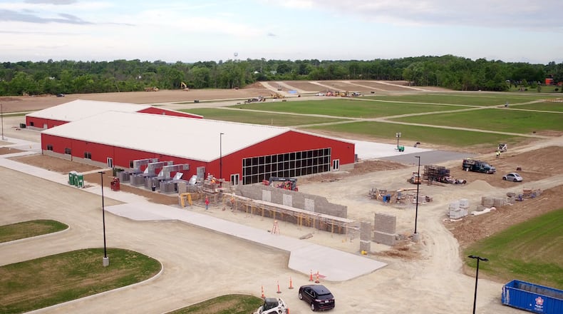 The main entrance gate to the new Montgomery County Fairgrounds will include the sculptures the adorned the original site. Modern restrooms and HVAC are part of the two new exposition buildings TY GREENLEES / STAFF