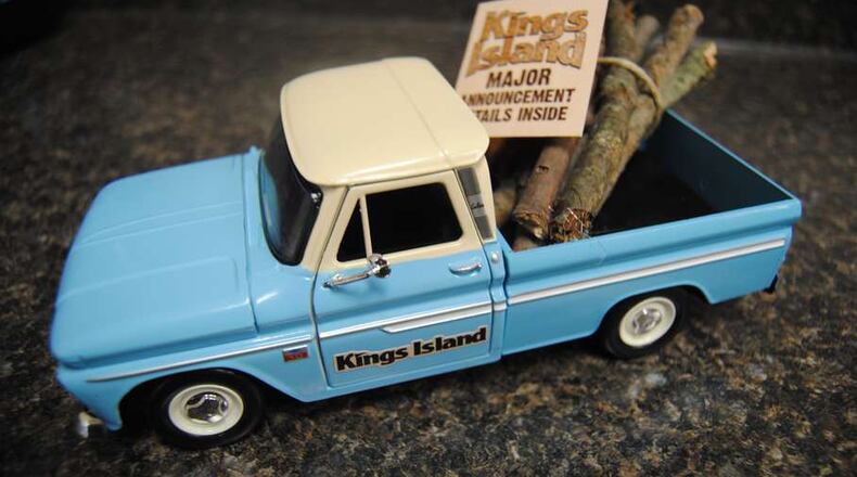 The light blue die-cast Chevrolet pick-up truck delivered July 19.