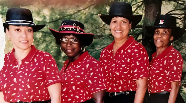 Inez Nunley (far right) and her Madden Women s team are pictured after winning the Dayton Public Schools Golf Scholarship Classic at Meadowbrook in 2002. Her teammates from left are Donice Gatliff, Betty Jackson and Ethel Harris. CONTRIBUTED