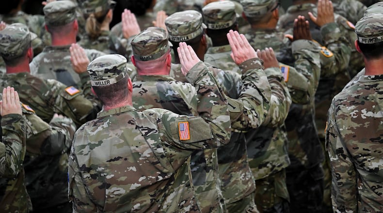 U.S. Army personnel during the U.S. Army's 250th Anniversary Parade along the National Mall in Washington, June 14, 2025. On his 79th birthday, President Trump spent more than three hours on Saturday taking in the scene at a military parade commemorating the 250th anniversary of the U.S. Army. (Kenny Holston/The New York Times)