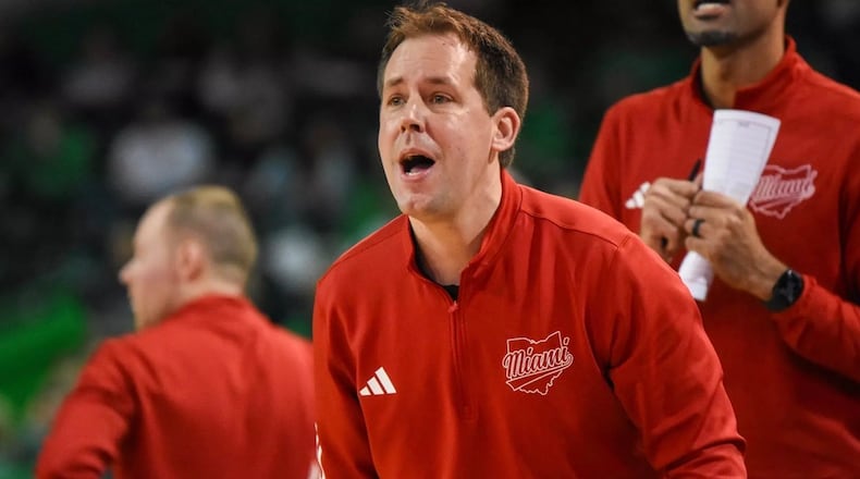 Miami associate head coach Jonathan Holmes. MIAMI ATHLETICS PHOTO