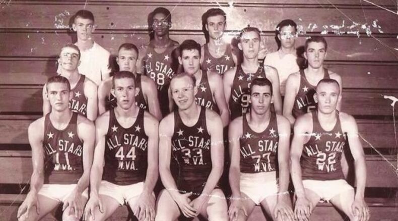 The 1956 West Virginia/Ohio High School All Stars. Jerry West (front row far left); Hank Josefczyk (back row, second from right. CONTRIBUTED