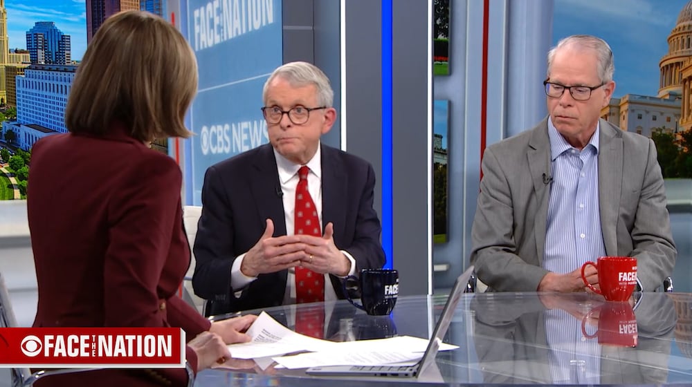 Ohio Governor Mike DeWine appeared on Face the Nation, Sunday, Feb. 22, to discuss Springfield's immigration issue and other topics. PHOTO COURTESY FACE THE NATION.
