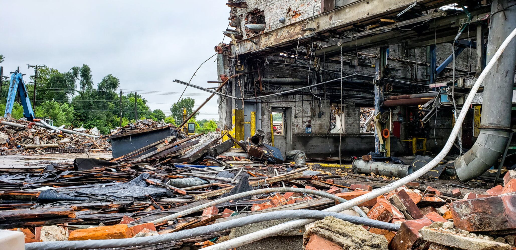 Demolition continues at former Franklin Boxboard building