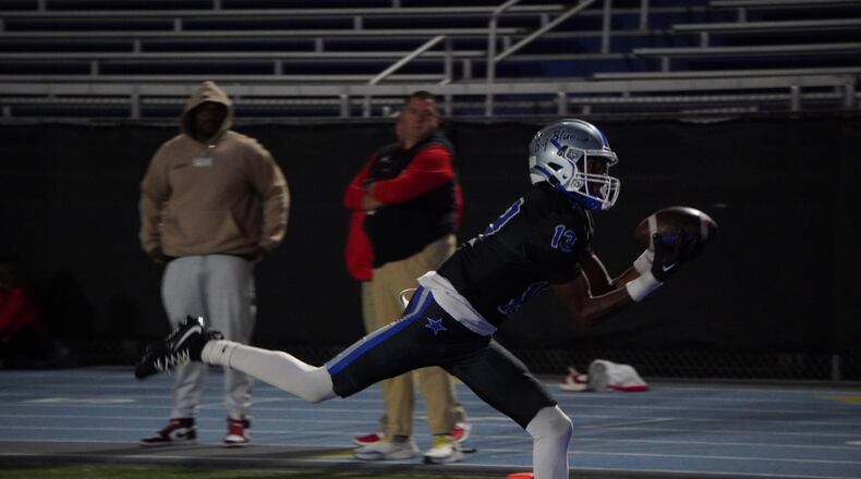 The Hamilton High School football team beat Fairfield 14-7 on Friday night at Virgil Schwarm Stadium. CHRIS VOGT / CONTRIBUTED