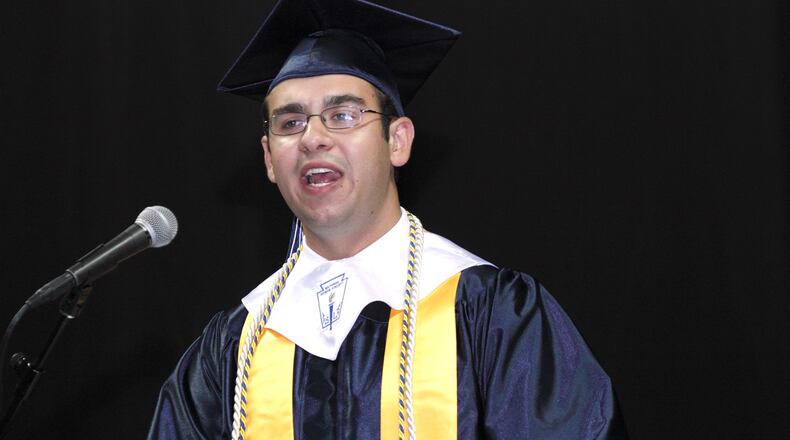 United student body vice president Pasquale Toscano speaks during the Kettering Fairmont High School commencement at the Nutter Center in Fairborn in 2012. CONTRIBUTED BY PETER WINE