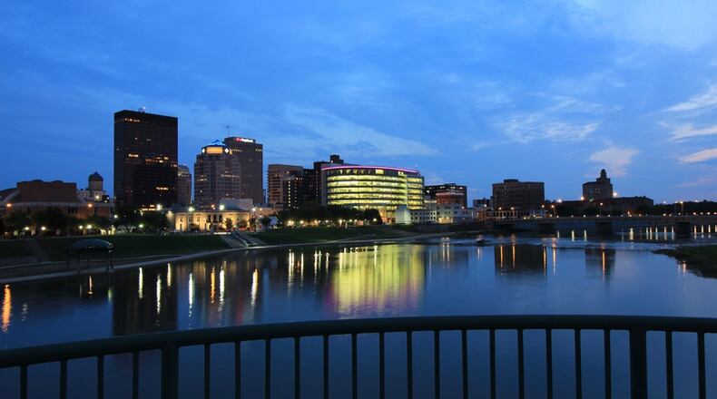 Downtown Dayton skyline.