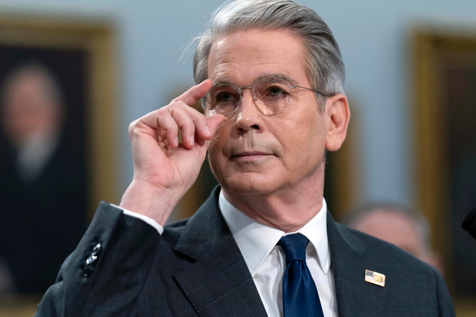 Treasury Secretary Scott Bessent testifies before the House Committee on Appropriations, Subcommittee on Financial Services and General Government, oversight hearing of the U.S. Department of the Treasury on Capitol Hill in Washington, Tuesday, May 6, 2025. (AP Photo/Jose Luis Magana)