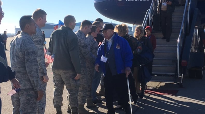 A chartered flight of veterans from New York landed in Dayton in 2016. as the group visited the National Museum of the United States Air Force. MALIK PERKINS/STAFF