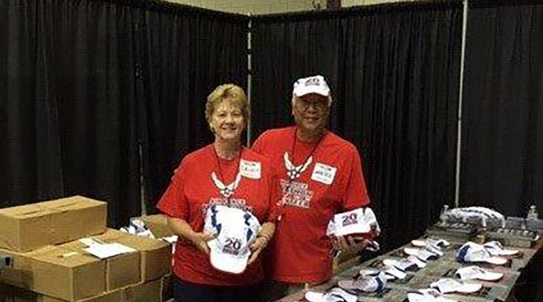Deniece and Walter Chin have volunteered for the Air Force Marathon for more than 20 years and helped with many functions of the marathon such as water stations, information booth, expo assistance, event set-up and teardown, and the breakfast and pasta dinners. Volunteer registration is currently open and will run through Aug. 31. All the open positions are listed on the marathon’s website, www.usafmarathon.com, and volunteers can register online. (Courtesy photo)