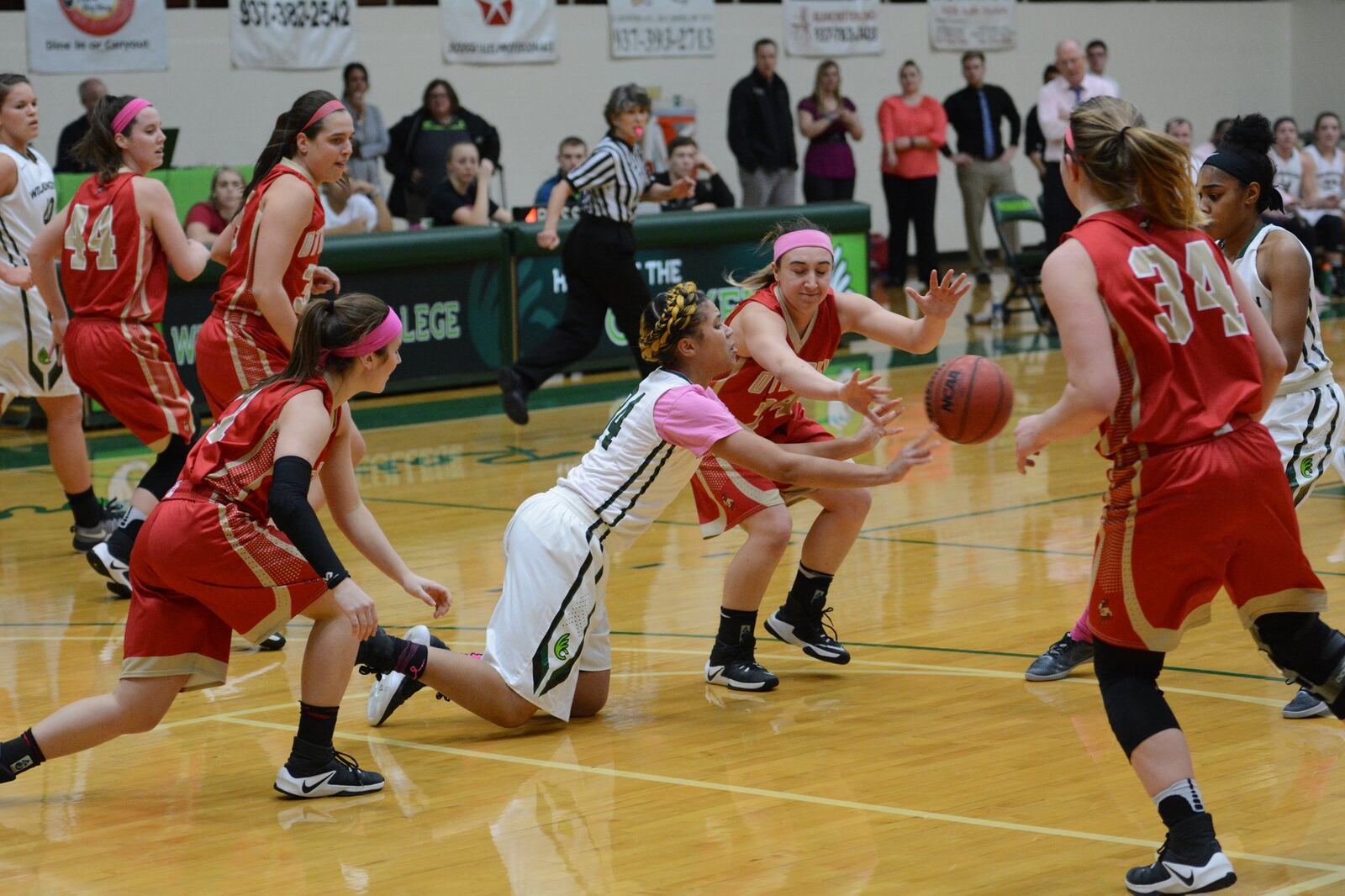 Ja ‘Cole Tabor dives for a ball vs. Otterbein earlier this year. CONTRIBUTED PHOTO