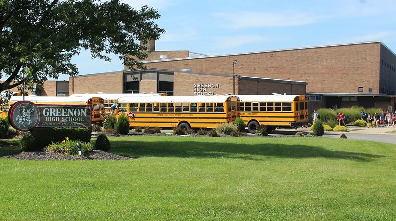 Students attending Greenon Local Schools were dismissed early on Monday because of the hot weather. JEFF GUERINI/STAFF
