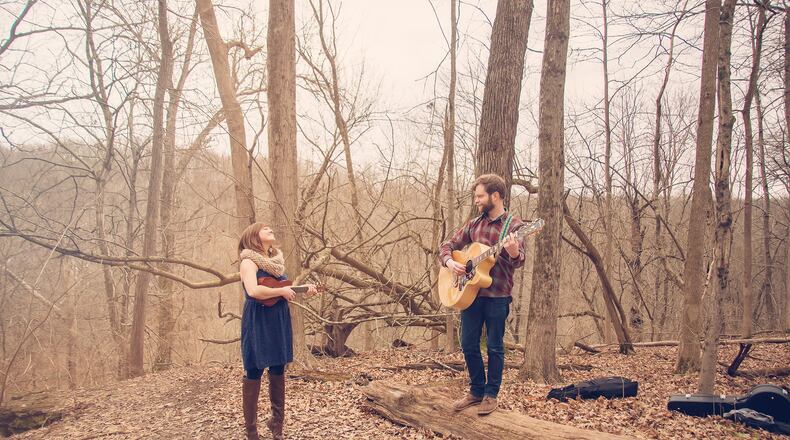 Jill Potter-Bonsell (left) and husband Micah Bonsell of folk duo, Jill & Micah, celebrates the release of their debut album, Slowly But Surely, at South Park Tavern in Dayton on Saturday, July 2. CONTRIBUTED