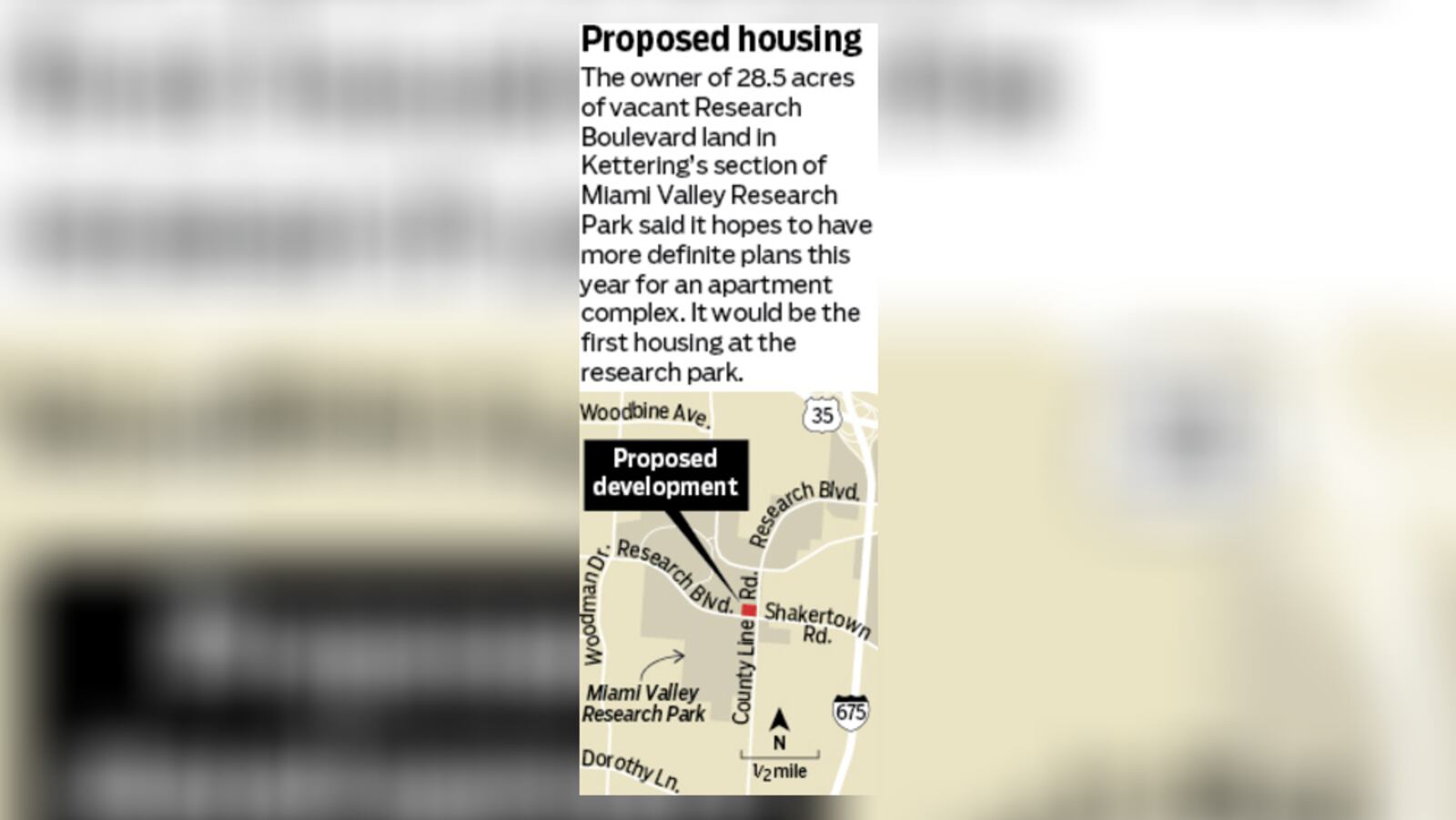 National economic issues are being cited for impacting the progress of a multimillion-dollar proposal for an apartment complex at Miami Valley Research Park in Kettering. STAFF
