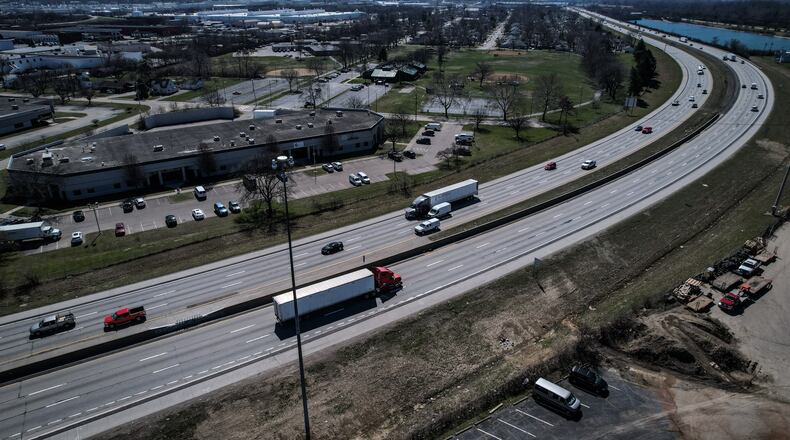 Interstate 75, just south of Dryden Road exit, ODOT will start a $47 million project on Sunday March 26. The work will begin between exit 47 and the railroad overpass bridge just north of exit 50A. JIM NOELKER/STAFF