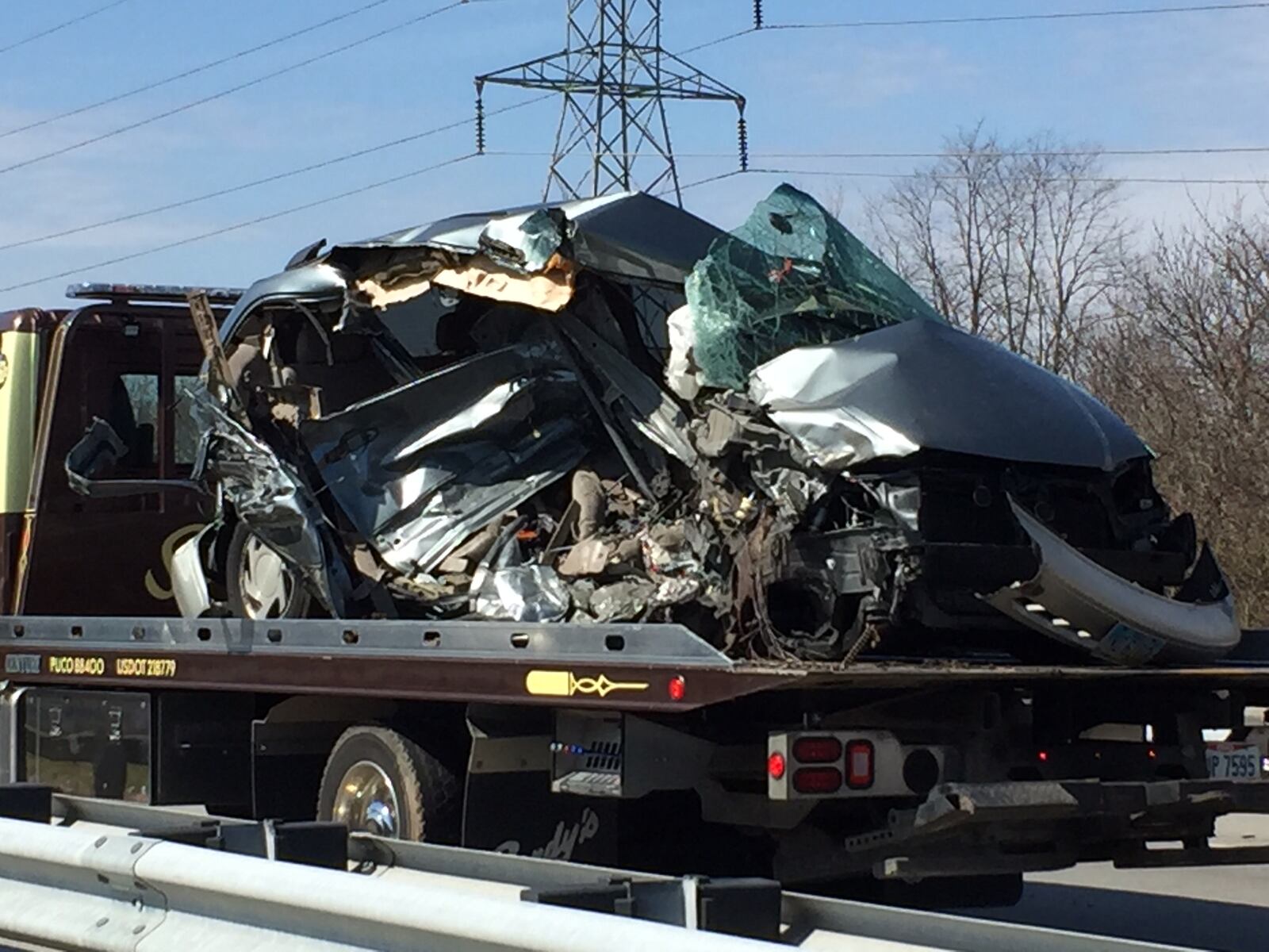 A minivan was heavily damaged in a crash on U.S. 35 March 23, 2017. STAFF