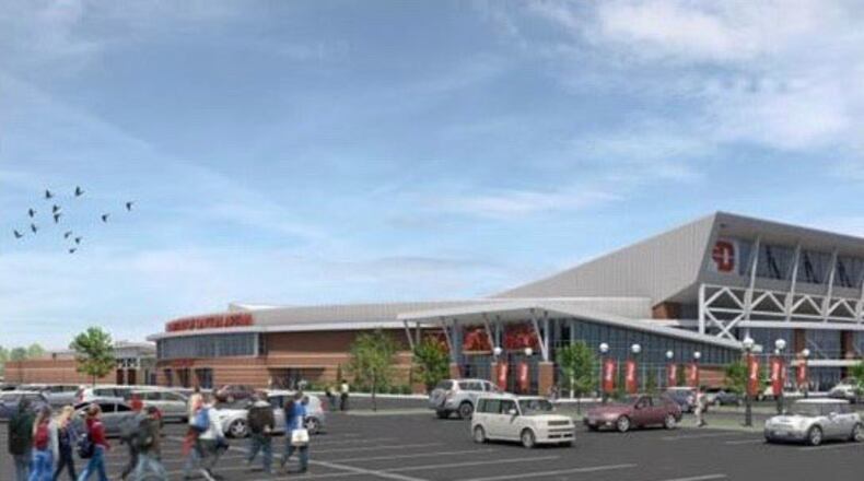 Concept drawing showing renovated UD Arena.