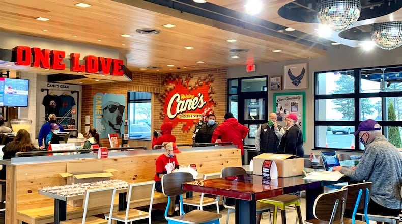 Raising Cane's Chicken Fingers has opened its fourth Dayton-area restaurant, and its second Beavercreek location, at the Mall at Fairfield Commons, but it is serving only carryout and drive-through service for now. CONTRIBUTED