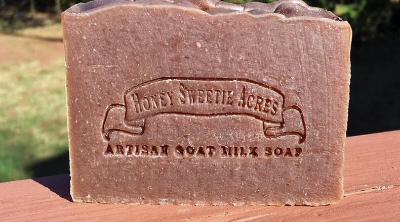 Fill your Made in Ohio basket with an eclectic mix of luxurious items made all made in state, like this Frankincense and Myrrh soap by Honey Sweetie Acres in Goshen. CONTRIBUTED BY HONEY SWEETIE ACRES