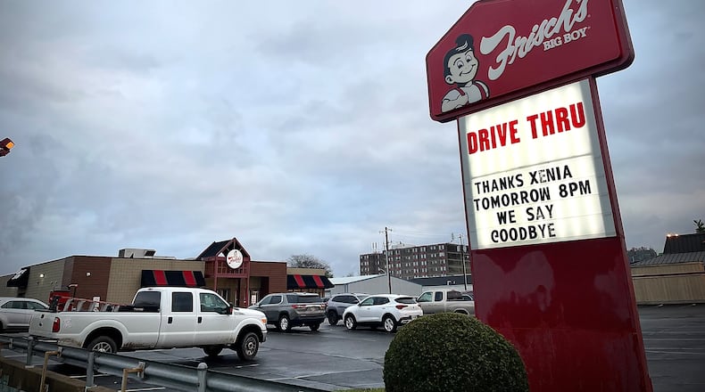 The Frisch’s Big Boy location at 38 W. Main St. in Xenia is closing at 8 p.m. Friday, Nov. 15. NATALIE JONES/STAFF