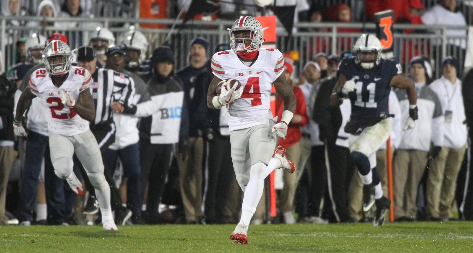 Ohio State’s Curtis Samuel runs 74 yards for a touchdown against Penn State on Saturday, Oct. 22, 2016, at Beaver Stadium in State College, Pa. David Jablonski/Staff