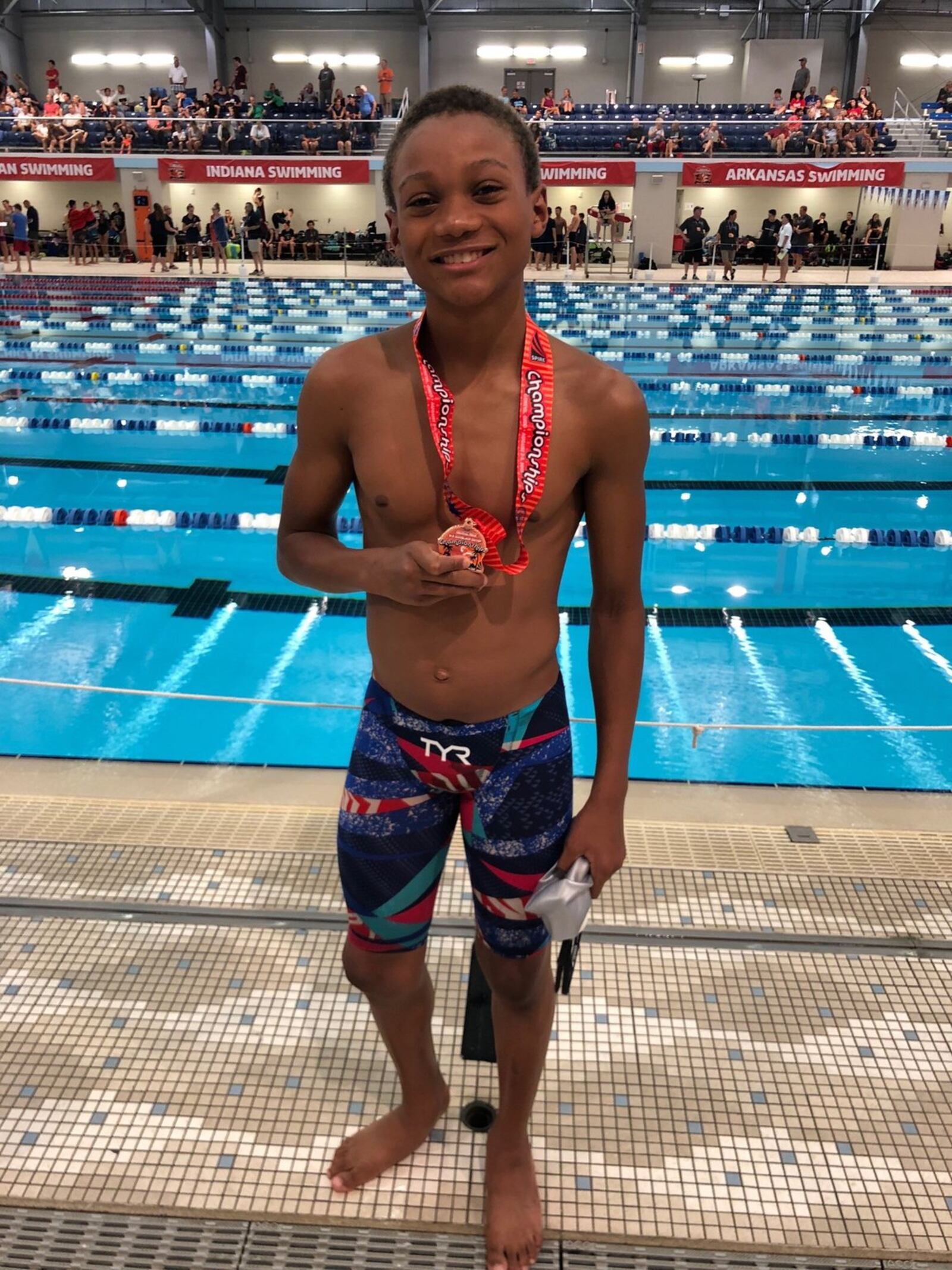 Benjamin Coverdale with swimming medals recently won. CONTRIBUTED