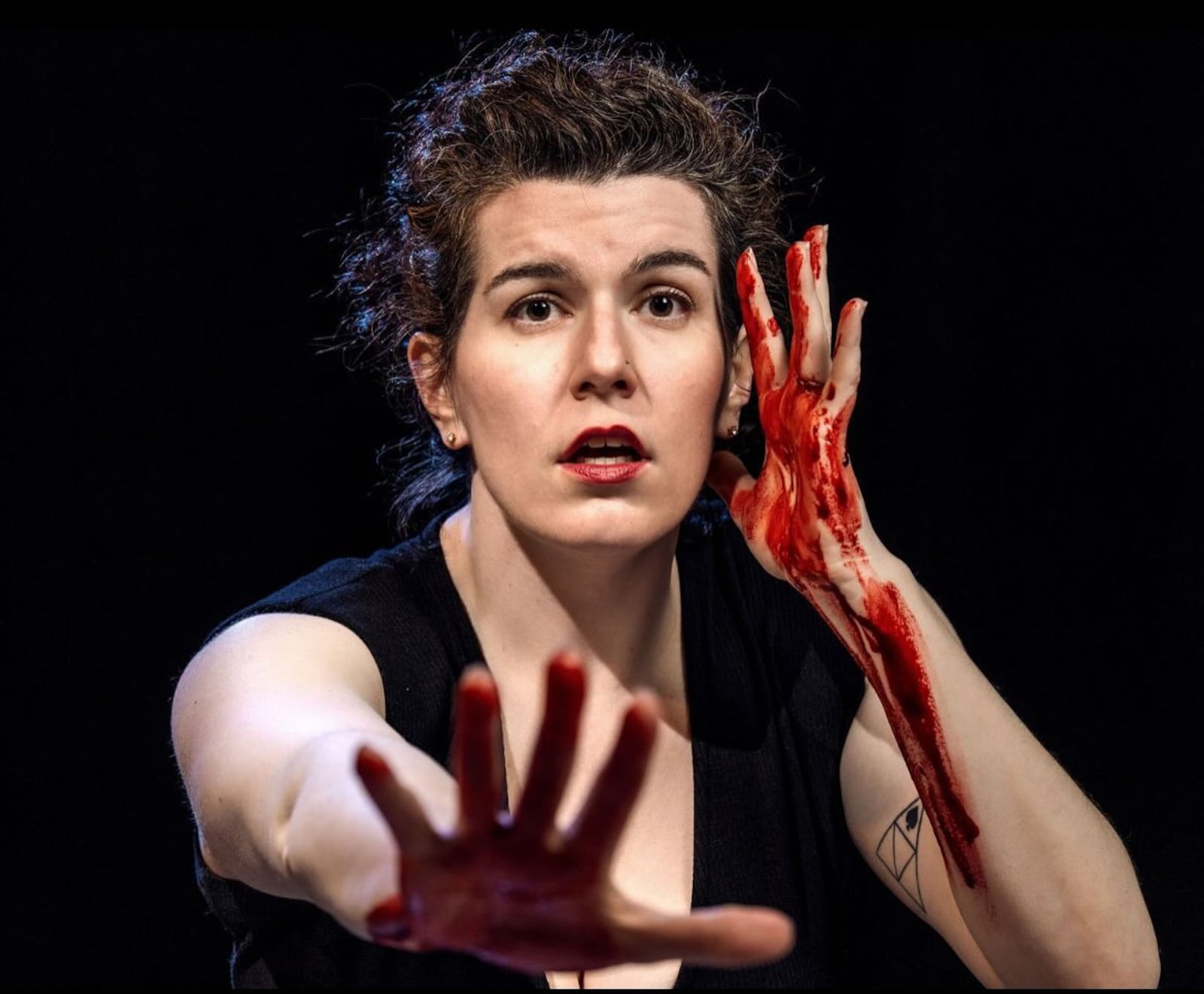 Bess Kaye (Lady Macbeth) in Gem City Groundlings production of "Macbeth." Photo by Matt Silver