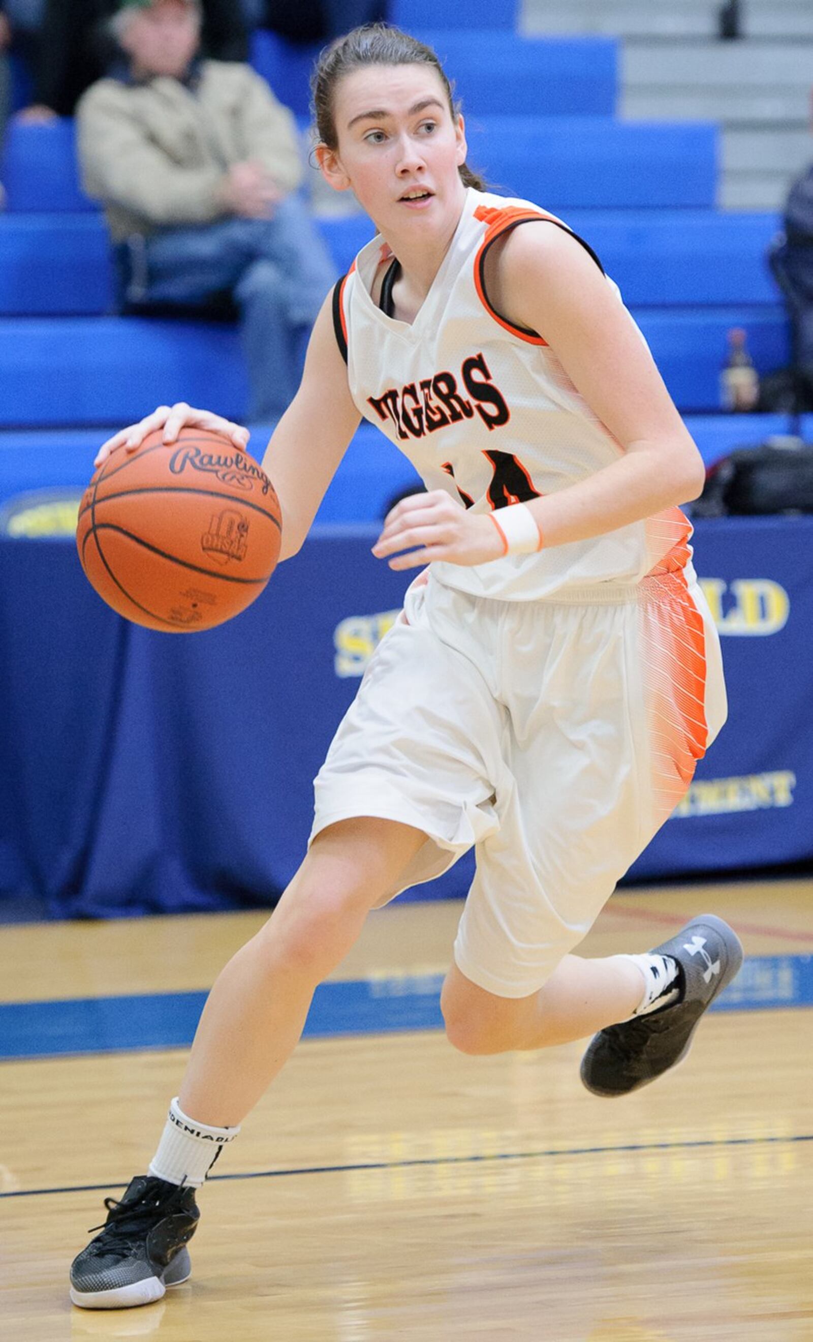 West Liberty-Salem senior Mikalia McIntosh dribbles during a Division III district final against Badin on Saturday at Springfield. CONTRIBUTED PHOTO BY BRYANT BILLING